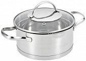 Кастрюля 4,8 л из нерж. стали, d=22 см, h=12 см, толщина 0,5 мм, ст/кр 1/12
