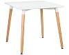 Стол обеденный DOBRIN SERRA ножки светлый бук, столешница белая