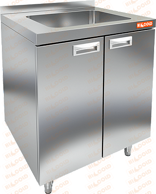 Стол закрытый с мойкой, с бортом HICOLD НБМСЗМ-6/6Б-1