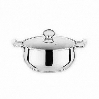 Кастрюля нерж Серебрянка ТРС груш. 5,0 л, ст/кр 1/12-1