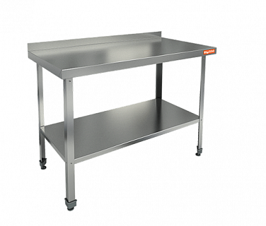 Стол пристенный с бортом и полкой HICOLD НСО-11/6БП ЭЦ-1