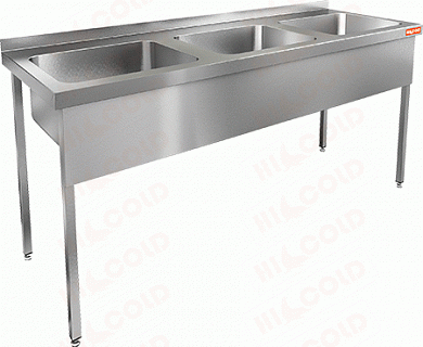 Ванна моечная трехсекционная HICOLD НСО3М-16/6Б-1