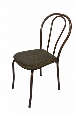 Стул «Венский» спинка веер, каркас серый, черный кож зам-3