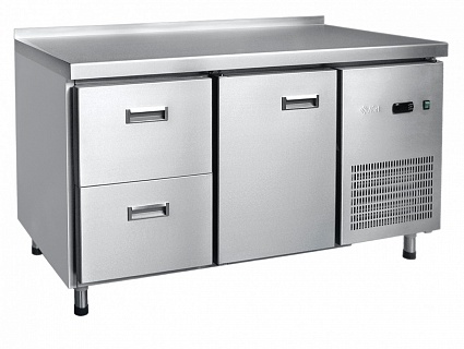 Стол холодильный СХН-70-01, дверь, ящики 1/2, неохлаждаемая столешница с бортом  24110111300-1