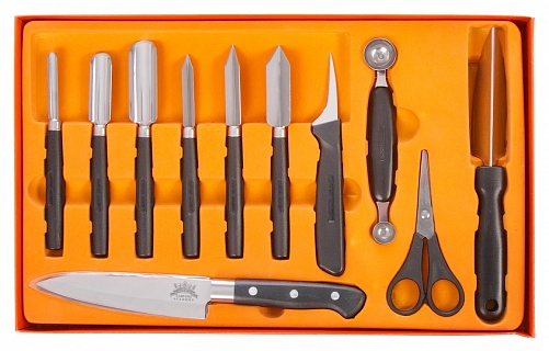 Набор для карвинга 14 предметов (11 ножей, сумка, пенал, DVD, книга) [3720039]-1
