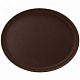 Поднос прорезиненный круглый 350х25 мм коричневый [1400CT Brown]