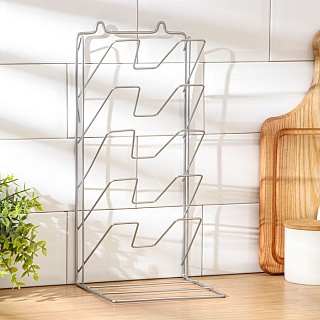 Подставка под крышки вертикальная, 5 ярусов 15×16×36 см, цвет хром-1