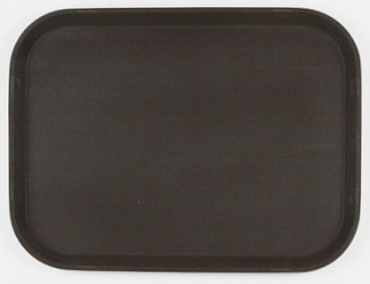 Поднос прорезиненный прямоугольный 410х300х25 мм коричневый [1216CT Brown]-1