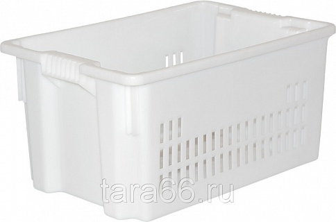 Ящик п/э 600х400х300 дно спл. стенки перф., синий с оранжевой крышкой-1