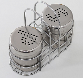 Набор для специй из нерж. стали S&P, 70 мл, 2 шт: солонка и перечница-1