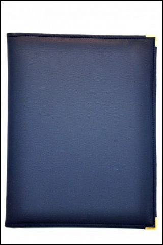 Папка-меню 32,5*24 кож.зам.-шелк синяя-1