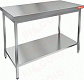 Стол нержавеющий разделочный центральный с полкой HICOLD НСО-15/6П