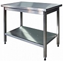 Стол СППр 1600*700*850 борт, полка сплошная нерж., каркас разборный труба нерж.