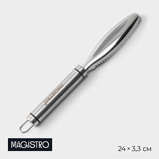 Рыбочистка Magistro Solid, нержавеющая сталь, хромированная-1