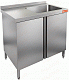Стол нержавеющий с распашными дверцами и моечной ванной HICOLD НСЗ1М-9/6БП