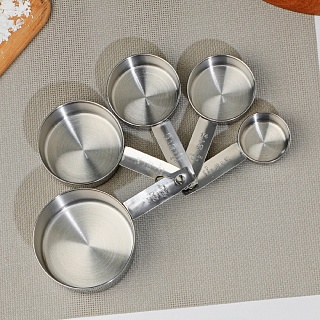 Набор мерных ложек Доляна «Кристалл», 5 шт.: 30/60/80/125/250 мл, нержавеющая сталь, серебристый-1