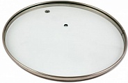 Крышка стеклянная d28 см без ручки с ободком из нержавейки GTL28100