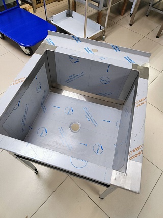 Ванна моечная ВММ-630 "Norma” полка с отверстием и бортом-2