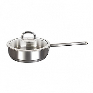 Сковорода 1,2 л нерж 200 SAFIA со стекл. крышкой индукция 1/4-1