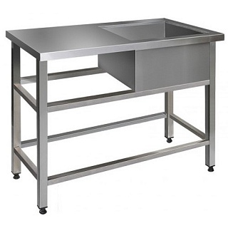 Ванна моечная ВМЛс-1 со столом 900*600*850 борт, отверстие д/смесителя-1