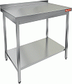 Стол производственный пристенный с бортом и полкой HICOLD НСО-10/6БП