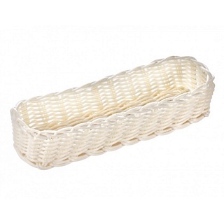 Корзинка пластиковая для столовых приборов 270х90х55 мм белая [White 3531, KT3049]-1