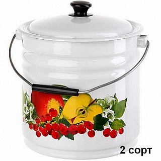 Ведро 12,0 л с/кр Вкус лета белый 2 сорт 1/3-1
