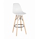 Стул Eames барный с жестким сиденьем (деревянный каркас) (Каркас - светлое дерево, сиденье - белый) 