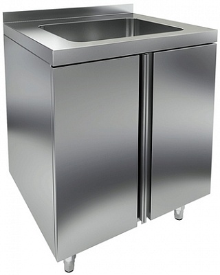 Стол закрытый с мойкой, с бортом HICOLD НБМСЗМ-6/6Б-2