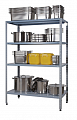 Стеллаж СтПБ 1500*700*1800, 4 полки сплошные нерж. 0,8 мм