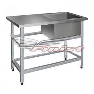 Ванна моечная ВМЛс-1 со столом 1200*600*850 борт, увел. полка с отв. д/смесителя, каркас уголок оцинк. -1