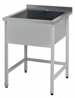 Ванна моечная ВМН-1 635*625*860 , борт, полка, каркас уголок. нерж-1