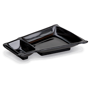 Блюдо с подсоусником 22,9*16см "Черный"-1