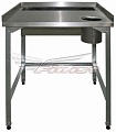 Стол для доочистки овощей/рыбы 1200*600*860 борт с 3-х сторон, отверст.д/отх.d=170мм, каркас угол. оцинк