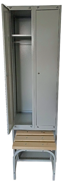 Шкаф металлический ШМ 22 (600) ВСК (2000*600*500 мм.) скамья в комплекте-1
