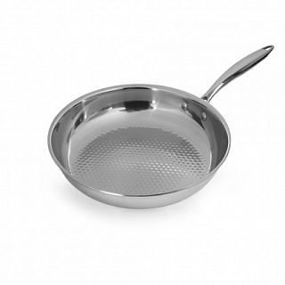 Сковорода с рифленым дном d=280/60 нерж., индукция, Luxstahl-1