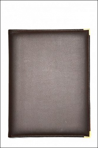 Папка-меню 32,5*24 2-х сторон. кожа корич-1