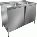Стол с распашными дверцами и моечными ваннами HICOLD НСЗ2М-10/7Б