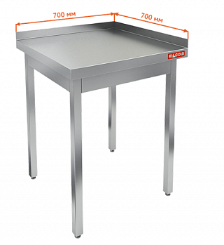 Стол производственный пристенный с двумя бортами без полки HICOLD НСО-7/7ББ-1