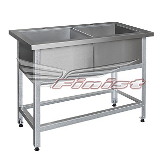 Ванна моечная ВМЛ-2 1540*800*850 отв. д/смес. на каждую мойку, борт, каркас уголок оцинк. -1