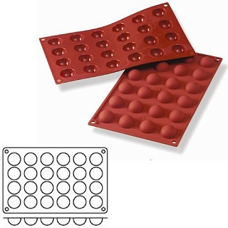 Форма силик. д/зам. и вып. "Полусфера" d30мм h15мм, 24 ячейки-1