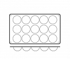 Форма кондитерская «Полусфера» [15ячеек]; силикон; D=50, H=25, L=295, B=175мм; кирпичн.