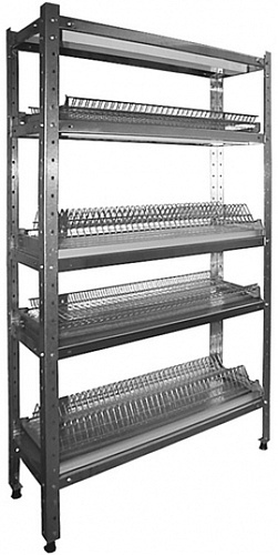Стеллаж СтПН 1100*600*2000 4 полки, перф. нерж. 0,8 мм, стойки уголок нерж.-1