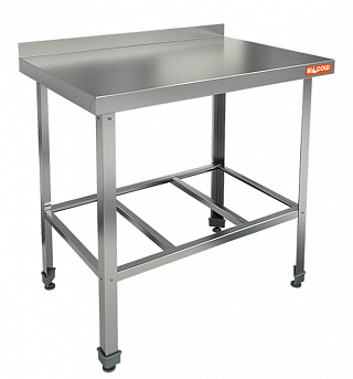 Стол пристенный с бортом с полкой решеткой HICOLD НСО-8/6Б ЭЦ-1