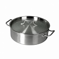 Кастрюля 6 л. нерж. d=28 см. h=10 см. двойное дно с крышк. /1/
