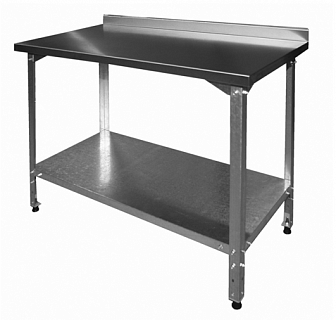 Стол СПЛ 600*600*850 борт, полка сплош. нерж., каркас угол. оцинк.-1