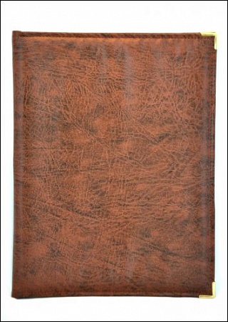 Папка-меню 32,5*24 кож.зам.-шелк светло-корич.. росс. кожзам-1