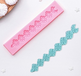 Молд силиконовый 18,5×4 см "Цветочный браслет"-1