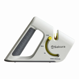 Точилка для ножей Sakura SA-6657G 4 слота заточки + ножницы и зубчатые ножи-1