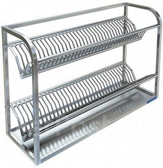 Полка настенная ПН-329/900, 2 уровня (боковина из трубы 20х20)-1